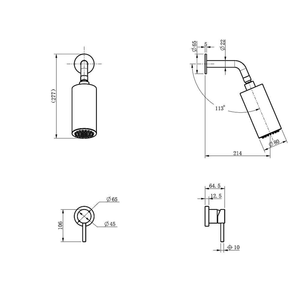 Colonne De Douche Encastrable|Bellegno Colonne de douche encastrée thermostatique MINIMALISTA acier brossé