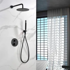Imex Colonne de Douche Encastrée Thermostatique Anti-Calcaire Black Gun Métal MONZA GTM039/BGM