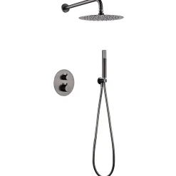 Imex Colonne de Douche Encastrée Thermostatique Anti-Calcaire Black Gun Métal MONZA GTM039/BGM