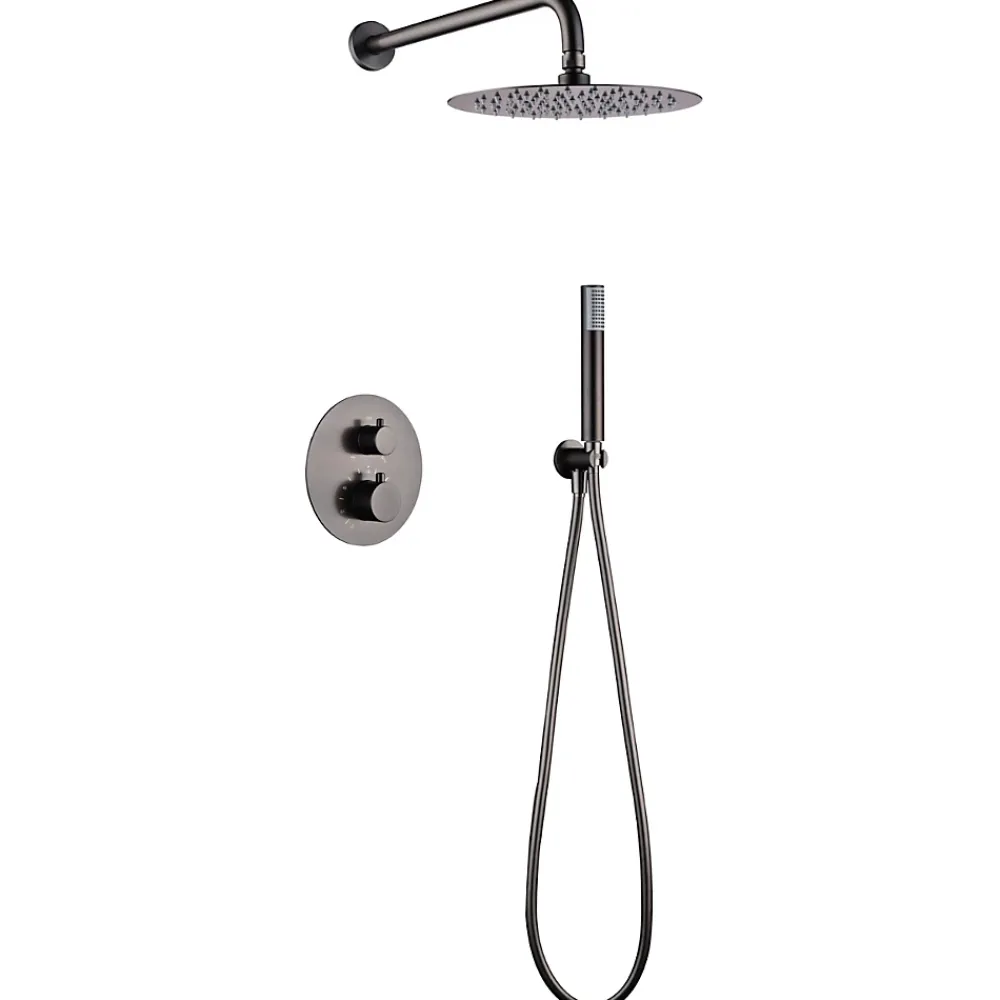 Imex Colonne de Douche Encastrée Thermostatique Anti-Calcaire Black Gun Métal MONZA GTM039/BGM