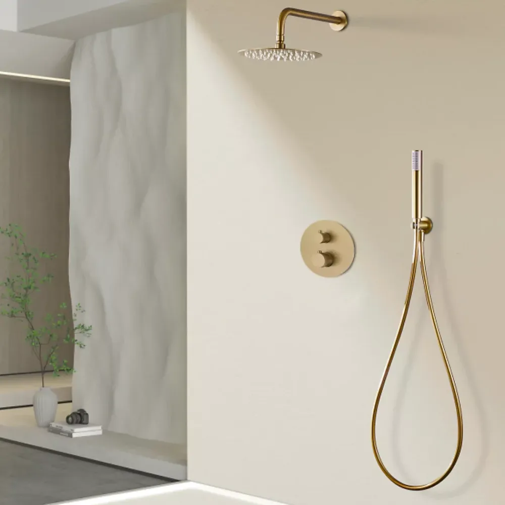 Imex Colonne de Douche Encastrée Thermostatique Anti-Calcaire Or Brossé MONZA GTD038/OC