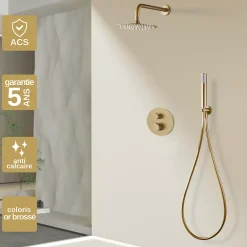 Imex Colonne de Douche Encastrée Thermostatique Anti-Calcaire Or Brossé MONZA GTD038/OC