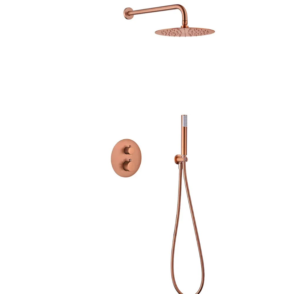Imex Colonne de Douche Encastrée Thermostatique Anti-Calcaire Or Rose Cuivré MONZA GTM039/ORC