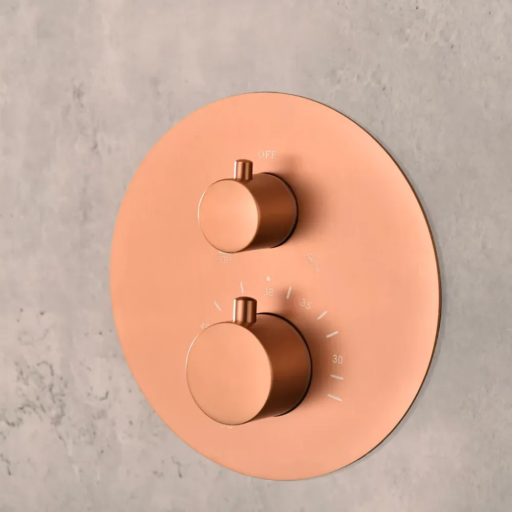 Imex Colonne de Douche Encastrée Thermostatique Anti-Calcaire Or Rose Cuivré MONZA GTM039/ORC