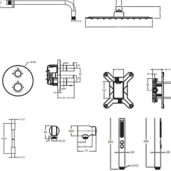 Colonne De Douche Encastrable|Jacob Delafon Colonne de douche encastrée thermostatique Metro carré noir mat