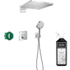 Hansgrohe Colonne de douche encastrée thermostatique ShowerSelect Square chromé + nettoyant Briochin