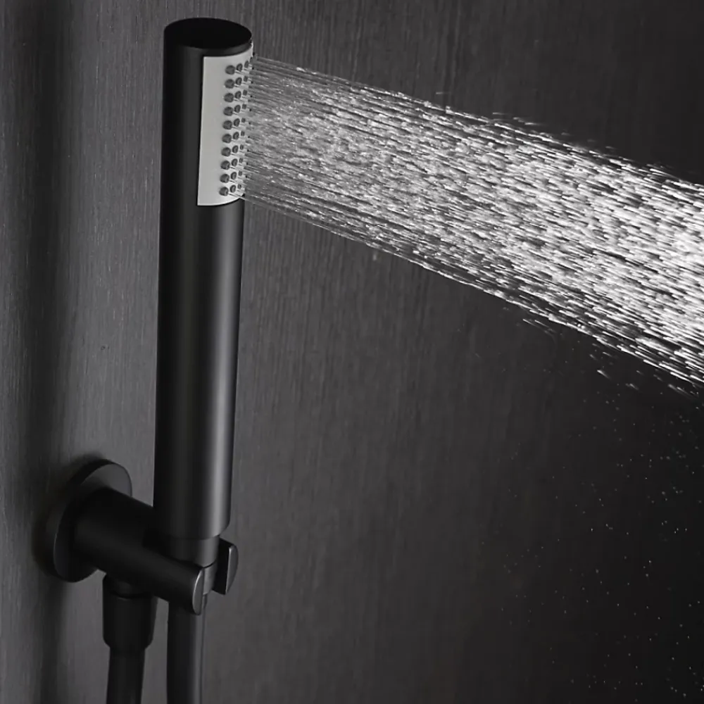 Colonne De Douche Encastrable|Imex Colonne de Douche Encastrée Thermostatique Anti-Calcaire Noir Mat IMONZA GTD038/NG