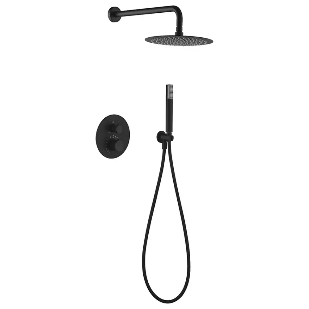 Colonne De Douche Encastrable|Imex Colonne de Douche Encastrée Thermostatique Anti-Calcaire Noir Mat IMONZA GTD038/NG