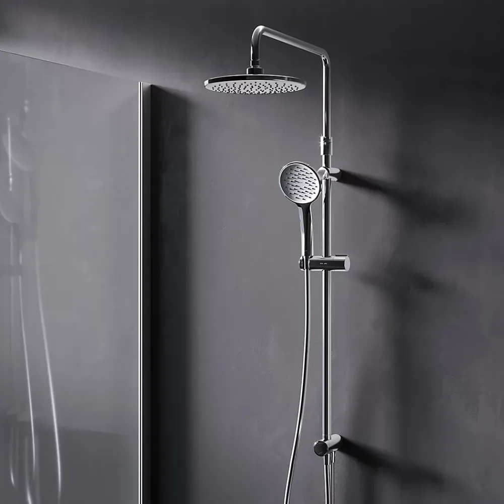 Colonne De Douche Sans Robinetterie|Am.Pm Europe Colonne de douche et bain baignoire sans robinet, Système de douche Chromé F07TA000 Hit AM.PM