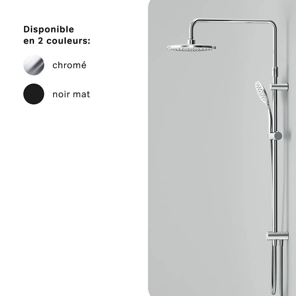 Colonne De Douche Sans Robinetterie|Am.Pm Europe Colonne de douche et bain baignoire sans robinet, Système de douche Chromé F07TA000 Hit AM.PM