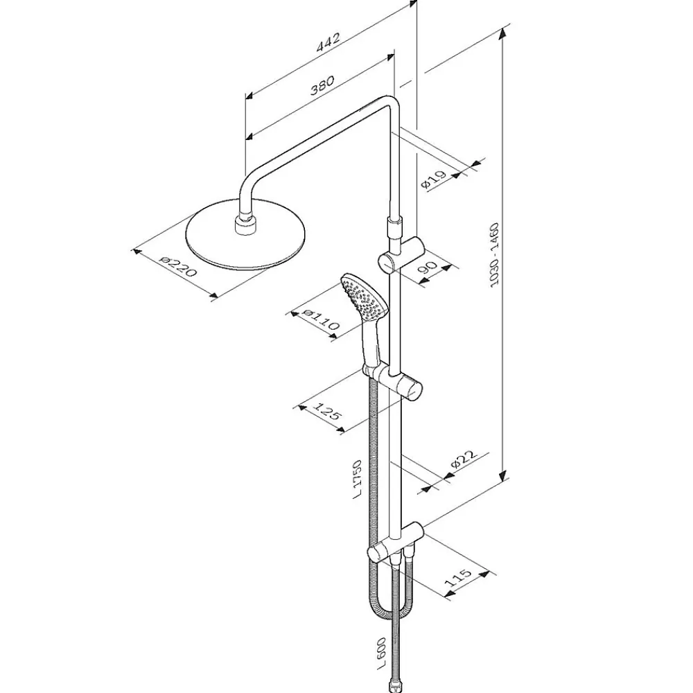 Colonne De Douche Sans Robinetterie|Am.Pm Europe Colonne de douche et bain baignoire sans robinet Gem Noir F0790022 AM.PM