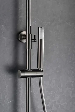 Imex Products Colonne de douche externe CURVED Mitigeur monocommande Canon de fusilChroméNoir matCanon de fusilOr brosséOr rose brossé Colonne