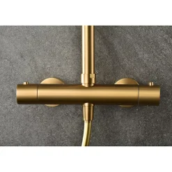 Imex Products Colonne de douche externe CURVED Thermostatique Canon de fusilChroméNoir matCanon de fusilOr brosséOr rose brossé Colonne de douc