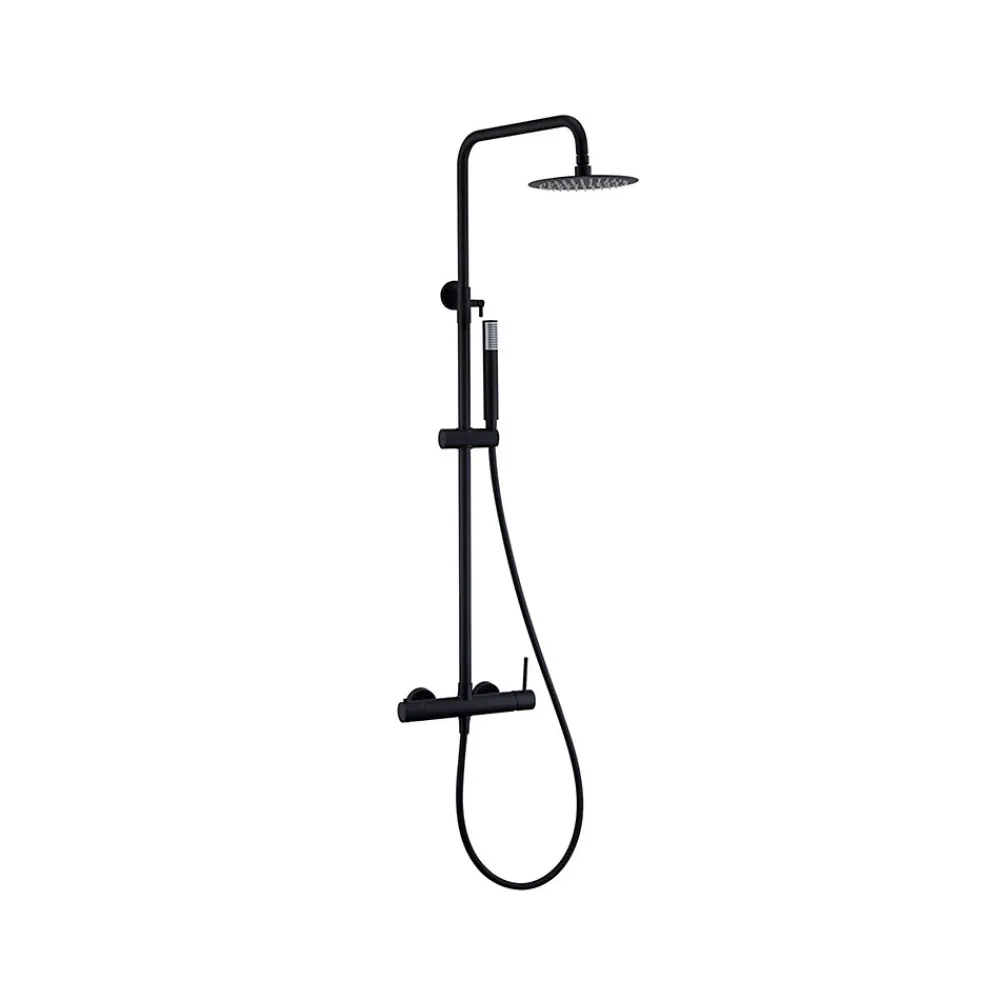 Imex Products Colonne de douche externe CURVED Mitigeur monocommande Noir (mat)ChroméNoir matCanon de fusilOr brosséOr rose brossé Colonne de d