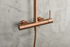 Imex Products Colonne de douche externe CURVED Mitigeur monocommande Or rose brosséChroméNoir matCanon de fusilOr brosséOr rose brossé Colonne