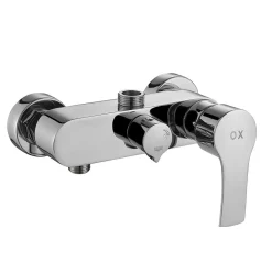 Colonne De Douche Mécanique|Kibath Colonne de douche extra-longue monocommande, carrée, 100-150 cm, finition chrome poli, en laiton