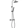 Essebagno Colonne de douche façon inox et noir avec thermostatique Kissy