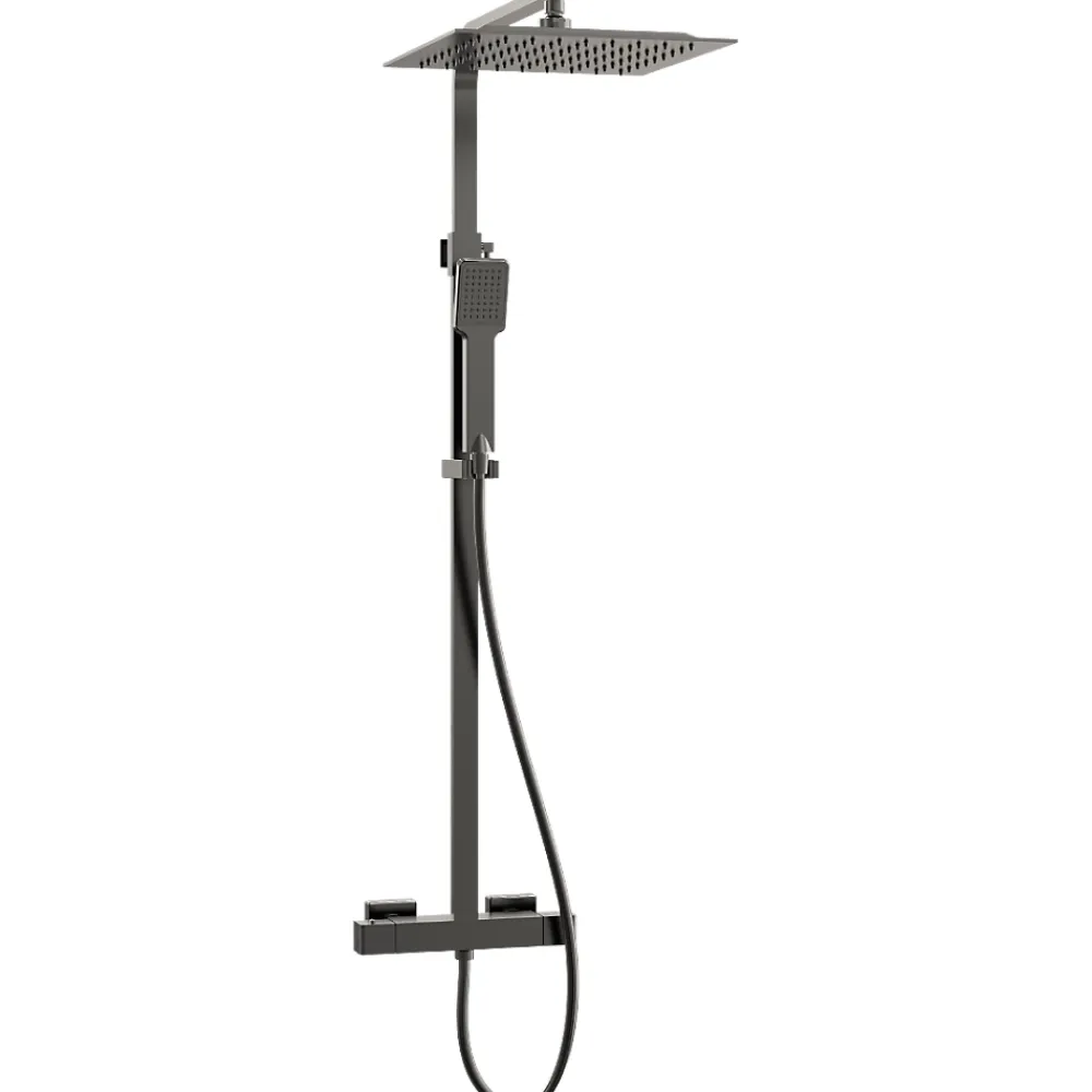 Essebagno Colonne de douche gun métal avec thermostatique 300 Quartos