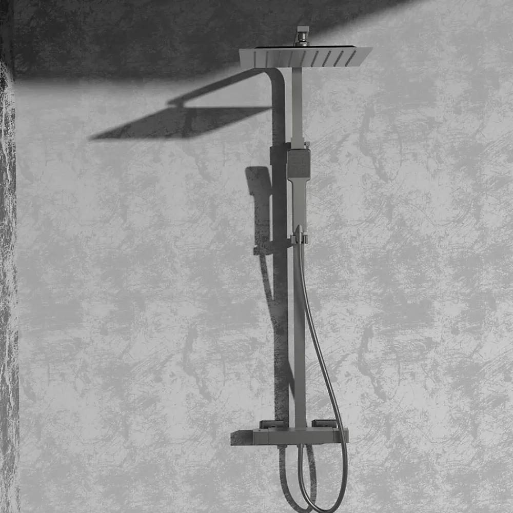 Essebagno Colonne de douche gun métal avec thermostatique 300 Quartos
