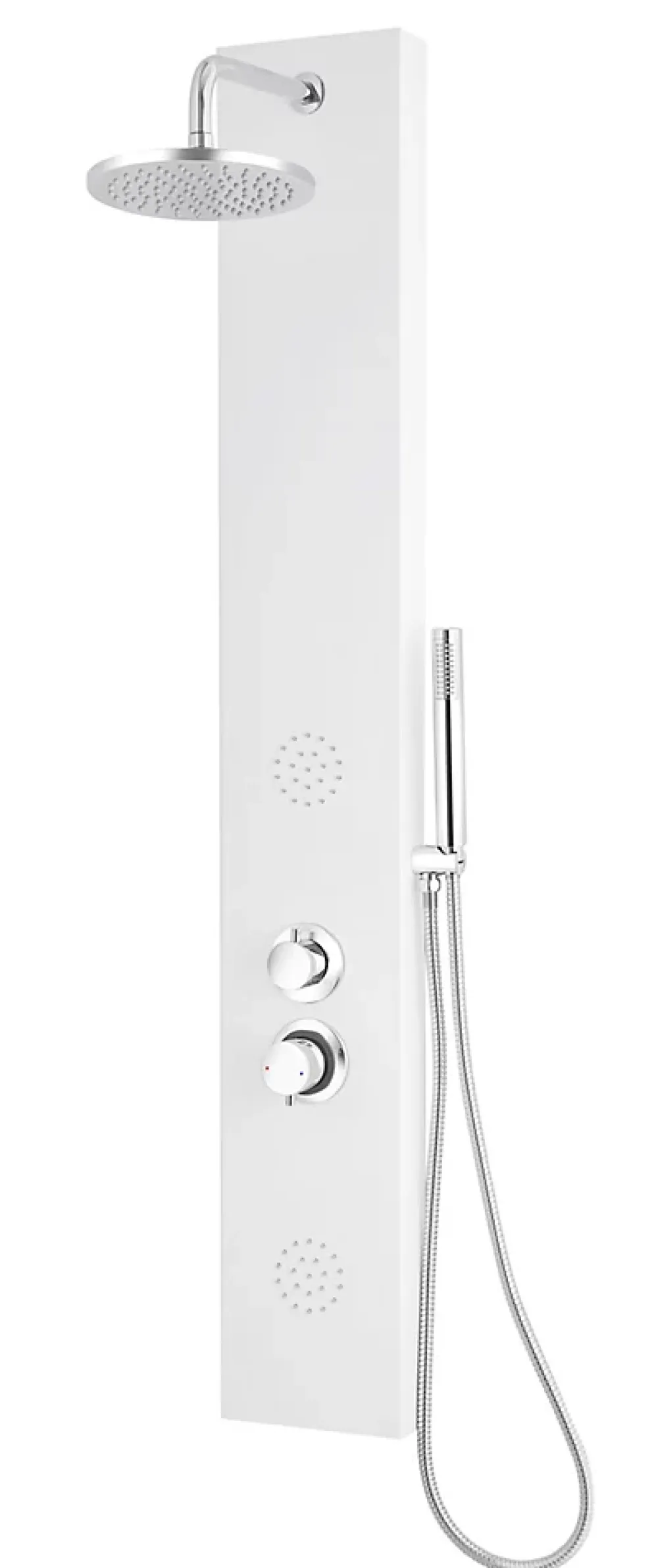Edouard Rousseau Colonne de douche hydromassante mécanique blanche,