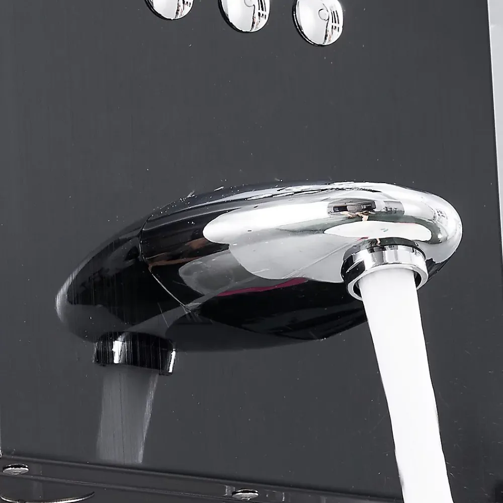 Colonne De Douche Hydromassante|Saniverre Colonne de douche hydromassante LULY 4 jets + 1 robinet Noir -