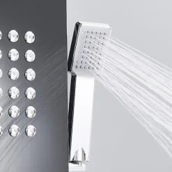 Colonne De Douche Hydromassante|Saniverre Colonne de douche hydromassante LULY 4 jets + 1 robinet Noir -