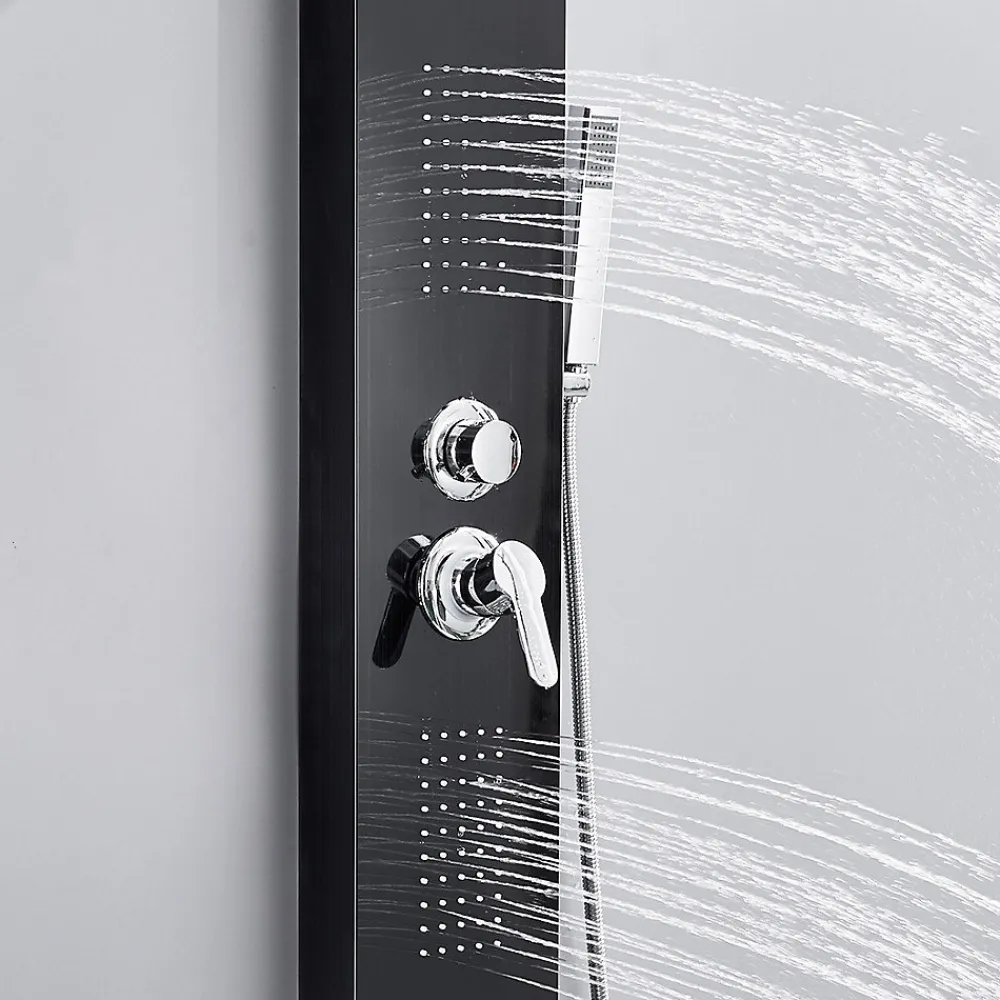 Saniverre Colonne de douche hydromassante KALY 4 jets Noir -