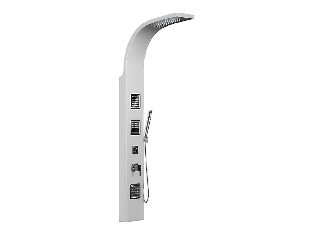 Vente-unique Colonne de douche hydromassante - Argenté - 20 x 150 cm - TYRA