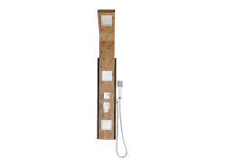 Vente-unique Colonne de douche hydromassante, pluie tropicale et panneau en bambou - 22 x 145 cm - DALIMA
