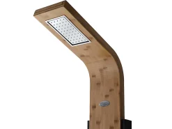 Vente-unique Colonne de douche hydromassante, pluie tropicale et panneau en bambou - 22 x 145 cm - DALIMA