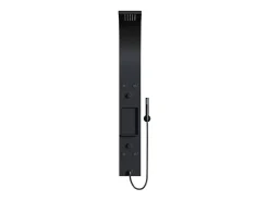 Colonne De Douche Mécanique|Vente-unique Colonne de douche hydromassante avec étagère - Noir mat - 20 x 140 cm - ROANA