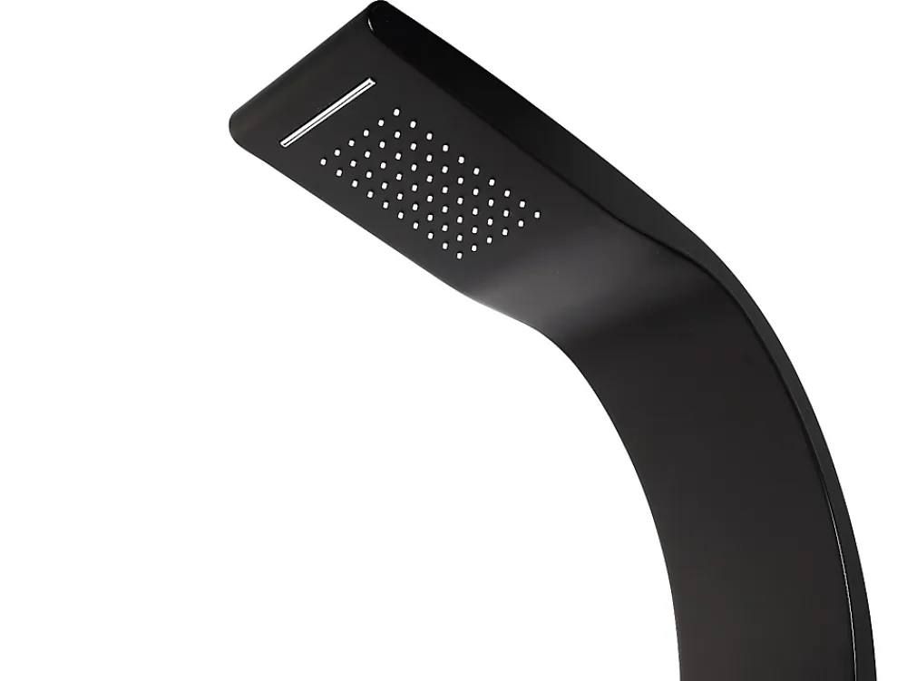 Vente-unique Colonne de douche hydromassante - noire - 20 x 132 cm - KOURBEA