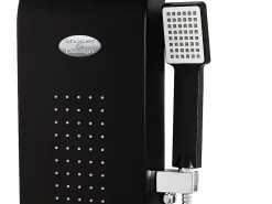 Vente-unique Colonne de douche hydromassante - noire - 20 x 132 cm - KOURBEA