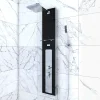 Galedo Colonne de douche hydromassante mécanique avec pommeau + douchette + flexible, noir, Crystal