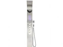 Colonne De Douche Thermostatique|Vente-unique Colonne de douche hydromassante thermostatique à leds - 20 x 165cm - Argent - FELICITA
