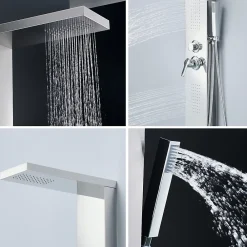 Saniverre Colonne de douche hydromassante ZENY 3 jets Gris / Argent -