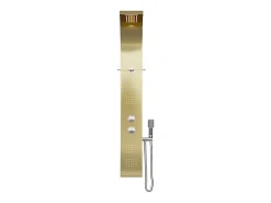 Vente-unique Colonne de douche hydromassante thermostatique - Dorée - 45 x 150 cm - JOSTA