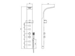 Vente-unique Colonne de douche hydromassante thermostatique - Dorée - 45 x 150 cm - JOSTA