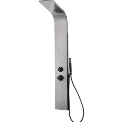Essebagno Colonne de douche hydromassante mécanique avec pommeau + douchette + flexible finition gun metal Esseflat