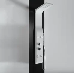 Colonne De Douche Hydromassante|Laneri Colonne de douche hydromassage en ABS verni en poudre blanche mat