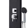 Colonne De Douche Hydromassante|Edouard Rousseau Colonne de douche hydromassante mécanique avec pommeau + douchette 1 jet + flexible, noir, Houka