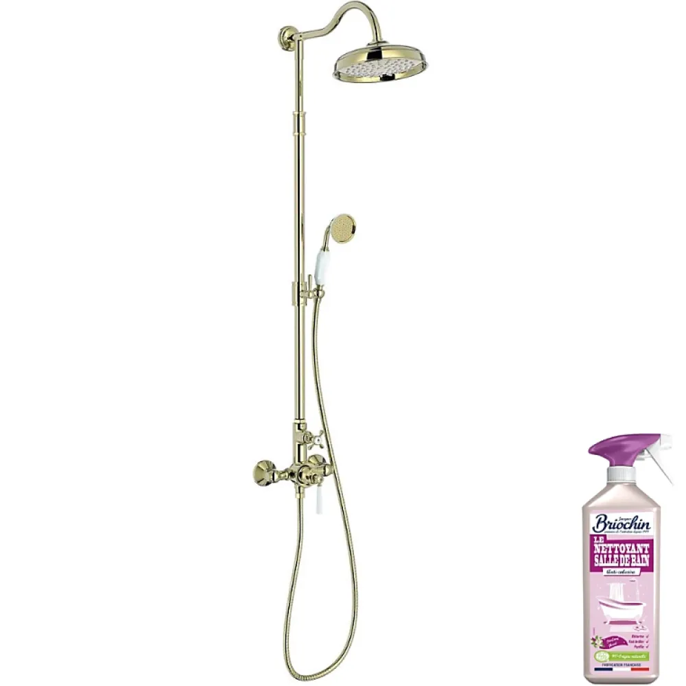 Colonne De Douche Mécanique|Jacob Delafon Colonne de douche Cléo 1889 Or beige + nettoyant Briochin