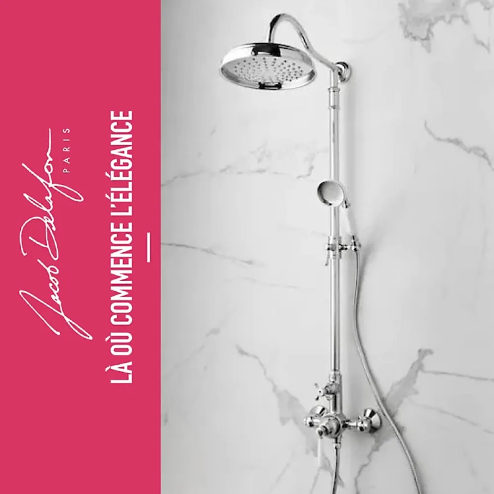Colonne De Douche Mécanique|Jacob Delafon Colonne de douche Cléo 1889 Chrome + nettoyant Briochin