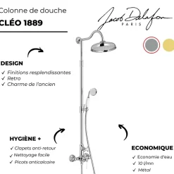 Jacob Delafon Colonne de douche Cléo 1889 or beige