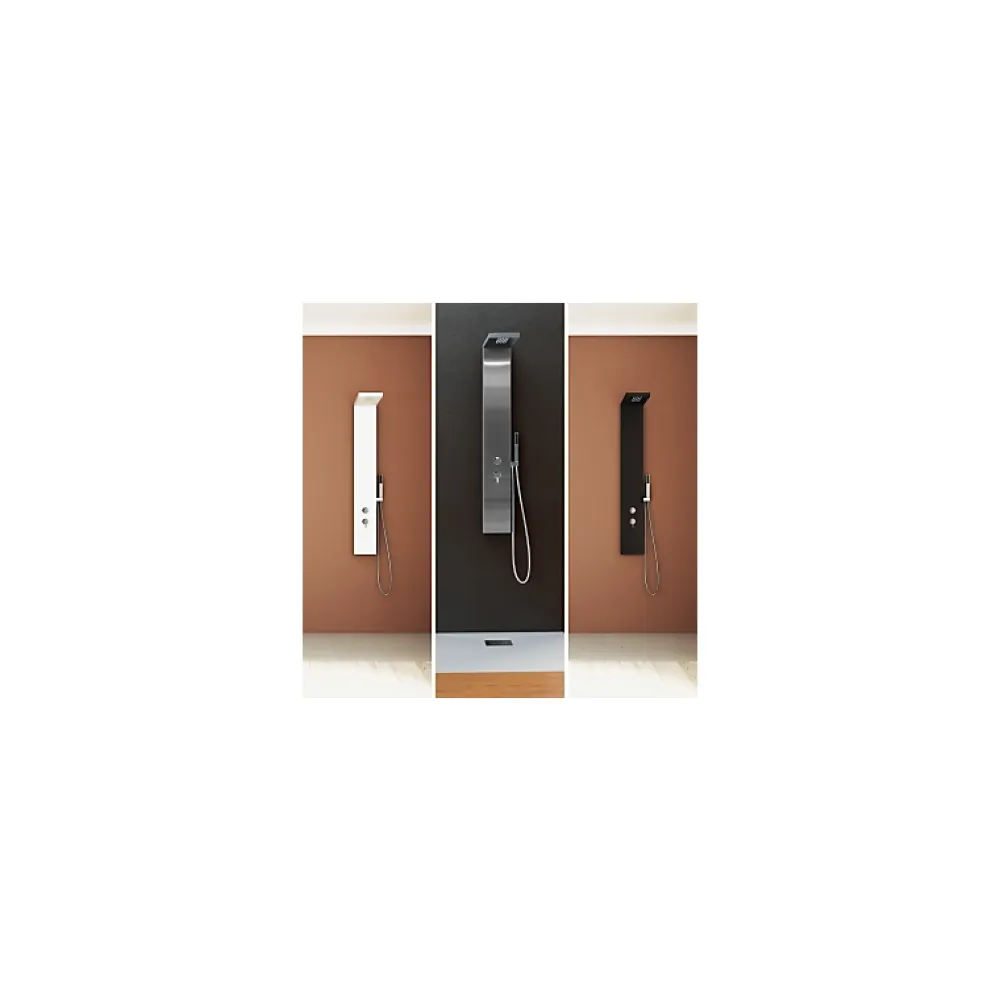 Kinedo Colonne de douche Aquastyle inox laquée noir mat + nettoyant Briochin