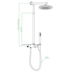 Essebagno Colonne de douche mécanique avec tablette chromée Apsara II