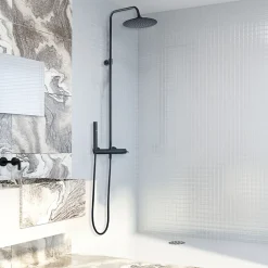 Essebagno Colonne de douche mécanique, noir, Luisa 250