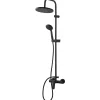 GoodHome Colonne de douche mécanique noire Cavally