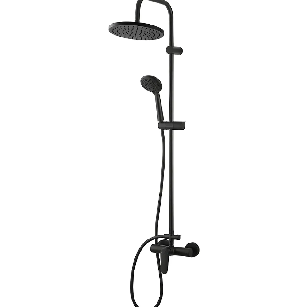 GoodHome Colonne de douche mécanique noire Cavally