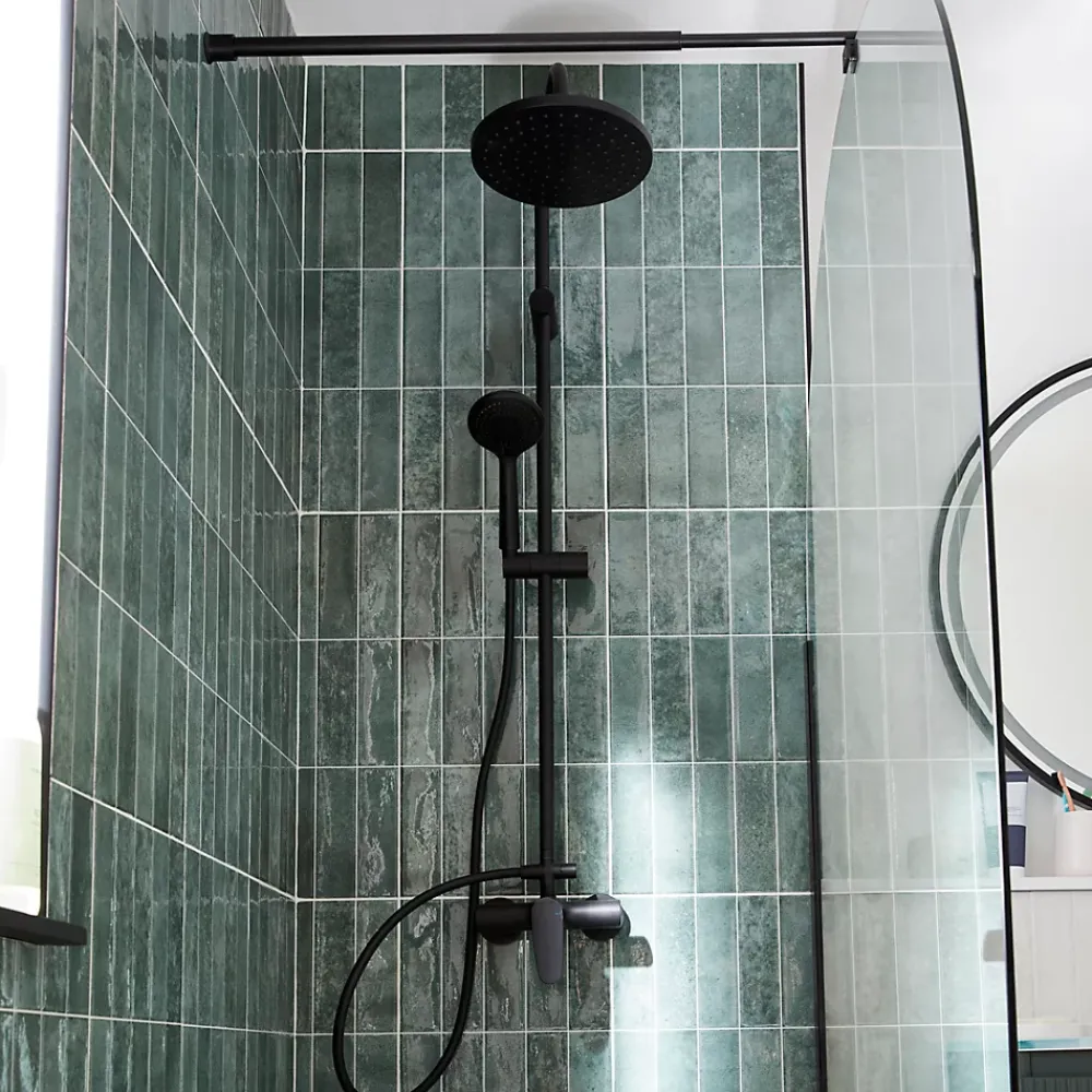 GoodHome Colonne de douche mécanique noire Cavally